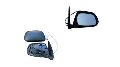 Oglinda exterioara Toyota Hilux (N70), 01.2012-, partea Dreapta, culoare sticla crom, sticla convexa, cu carcasa neagra, ajustare electrica, , 81P1525E