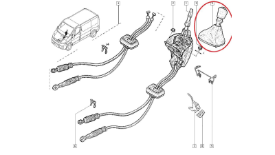 Nuca schimbator cu manson Renault Trafic 2 2001-2014 , cu 5 trepte, Original 8200096471