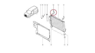 Brida fixare radiator racire Renaut Kangoo 8200267995 suport partea superioara dreapta