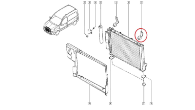 Brida fixare radiator racire Renaut Kangoo 8200267996, suport partea superioara stanga 8200267996