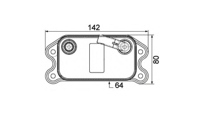 Radiator racire ulei motor, termoflot OEM/OES (Behr) Volvo C30, 10.2006-2012, Volvo C70, 03.2006-2013, motor 2.4 D5, 120/132 kw, diesel, 142x80x64 mm, din aluminiu