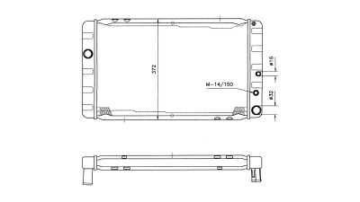 Radiator racire Volvo 340//343/344/345/360, 10.1985-10.1992, Motorizare 1, 4 46/51kw Cv Manuala/Automata; 1, 7 59kw Cv Manuala Benzina, dimensiune 550x340x32mm, Cooper core/Brass Tank, DEUS