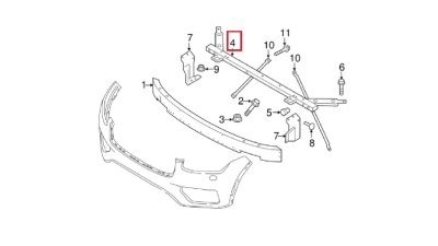 Trager panou central inferior Volvo Xc90, 01.2015-, Fata, aluminiu, Aftermarket