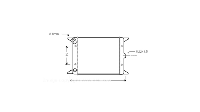 Radiator racire Vw Polo 01.1976-10.1981 Motor 0, 8 25kw; 0, 9 26kw; 1, 1 37/44kw; 1, 3 43/44kw; Derby 07.1979-10.1981 Motor 0, 9 26kw; 1, 1 37kw Benzina, cutie Manuala, dimensiune 430x310x34mm, Cu lipire fagure mecanica, Aftermarket