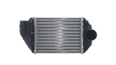 Intercooler Audi A4 (B5), 08.1997-09.2000, VW Passat (B5), 08.1998-05.2003, motor 2.5 TDI 110kw, diesel, cu/fara AC, aluminiu brazat/plastic, 215x172x62 mm, intercooler stanga; fara senzor presine, sonda senzor 12mm, 