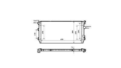 Radiator racire Seat Alhambra, 05.2010- Motor 1, 4 Tsi 110kw, Vw Sharan, 05.2010- Motor 1, 4 Tsi 110kw, Vw Tiguan, 09.2007-2016 Motor 1, 4 Tsi 110/118kw Benzina, tip climatizare Cu/fara AC, cutie M/A, dimensiune 650x407x34mm, Cu lipire fagure mecanica, Af