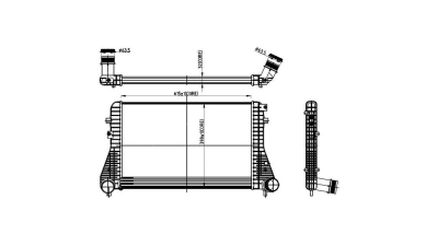 Intercooler Seat Alhambra (7N), 05.2011-, motor 2.0 TDI 85/103kw, diesel, cu/fara AC, aluminiu brazat/plastic, 617x407x32 mm, SRLine, 