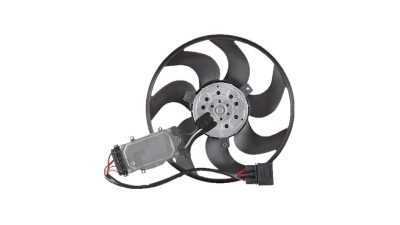 GMV ventilator radiator Audi Q7 (4L), 2005-2015, motor 3.0 TDI, 4.2 TDI, 6.0 TDI, diesel, 305 mm; 4 pini, cu modul de control electronic