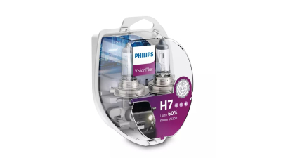 Set 2 becuri auto cu halogen pentru far Philips Vision Plus +60% H7 12V 55W, 12972VPS2