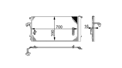 Condensator climatizare, Radiator AC Audi Q7 2005-; Porsche Cayenne 2002-2010; Volkswagen Touareg 2002-2010, 740 (695)x345x16mm, MAHLE AC659000S