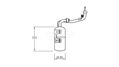 Filtru uscator aer conditionat Ford C-Max 2007-2011, Focus C-Max 2003-2007, Focus 2004-2011, 89x203mm, MAHLE AD277000S