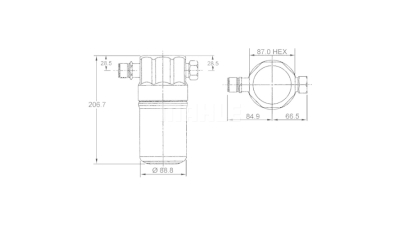 Filtru uscator aer conditionat Audi 80 1991-1995, A4 1994-2000, A6 2001-2004, A6 1997-2001, Cabrio 1991-2000, Coupe (B3), 88-1996; Volkswagen Passat (B5) 2000-2005, Passat (B5) 1997-2000, 89x207mm, MAHLE AD36000S