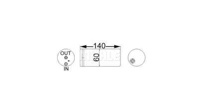 Filtru uscator aer conditionat Nissan Almera Tino 2000-2006, Almera 2000-2007, 60x140mm, MAHLE AD65000S