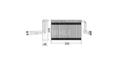 Evaporator aer conditionat Bmw Seria 1 E87/E88/E81/E82 2004-2011, Seria 3 E90/E91/92/93 2005-2013, X1 E84 2009-2015, X3 F25 2010-, X4 F26 2014-, 295x225x48mm, MAHLE AE113000S