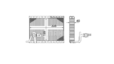 Evaporator aer conditionat Citroen C4 2004-2010, Ds5 2011-; Ds 5 2015-; Peugeot 3008 2008-2016, 5008 2009-2016, 240x305x40mm, MAHLE AE124000P