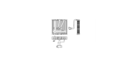 Evaporator aer conditionat Audi A1 2010-, A3 2012-; Seat Ibiza 2008-2017, Toledo 2013-; Skoda Fabia 2007-2015, Rapid 2012-, Roomster 2006-; Volkswagen Polo 2009-2017, 235x235x38mm, MAHLE AE93000P