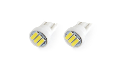 Bec de pozitie tip LED , T10 W2.1x9.5 W5W, 12V , 3 SMD 7020, culoare alb , AMIO, set 2 buc