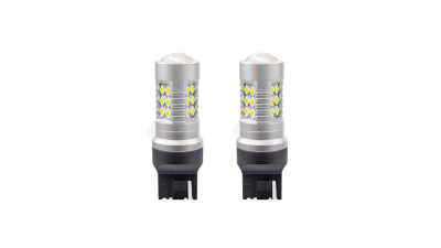 Set 2 becuri auto cu LED AMIO 12-24V, T20 W21W, 24 SMD 3030