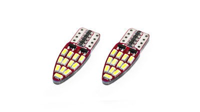 Bec de pozitie tip LED Canbus, T10 W2.1x9.5 W5W, 12V 2.5W, 24 SMD 3014 , culoare alb , AMIO, set 2 buc