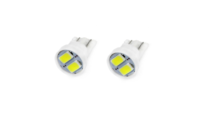 Bec de pozitie tip LED , T10 W2.1x9.5 W5W, 12V, 2 SMD 5730 , culoare alb , AMIO, set 2 buc