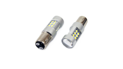 Set 2 becuri auto cu LED AMIO 12-24V, BA15D P21W-5W, 24 SMD 3030