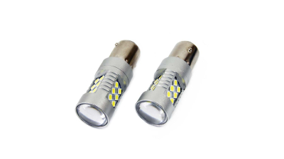 Set 2 becuri auto cu LED AMIO 12-24V, BA15S P21W , 24 SMD 3030