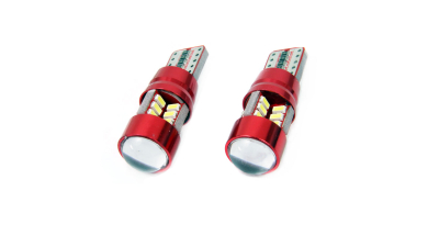 Bec de pozitie tip LED Canbus, T10 W2.1x9.5 W5W, 12-24V 2.5W, 27 SMD 3014 , culoare alb , AMIO, set 2 buc