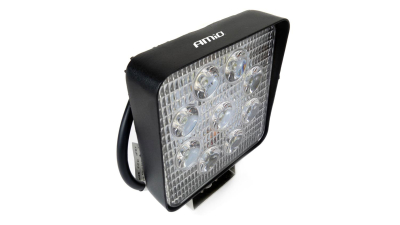 Lampa lucru LED 27W 6000K, Spot lumina, 12V-60V, IP67, aluminiu, omologare E9, 106 x 106 x 32 mm