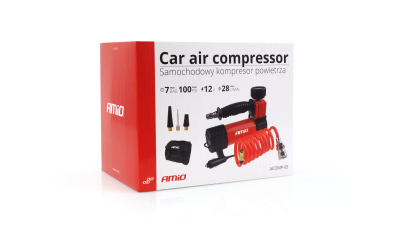 Compresor auto AMIO compact 12V, 7bar, 100psi, 28L/ Min, cu furtun cu cuplare rapida