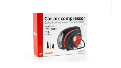 Compresor auto AMIO compact 12V 7bar, 100psi, 12L/ Min, Lanterna Led