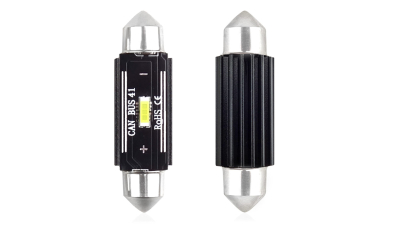 Set 2 becuri auto Amio LED UltraBright, C5W SV8.5-8, 1 SMD 1860, 2.9W, 41mm, Canbus, 12-24V, leduri alb sofit Festoon