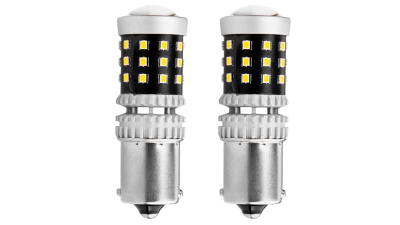 Bec semnalizare AMIO LED Canbus, BA15S P21W R10W R5W Alb 12V/24V, 2016 39SMD 1156, set 2 buc