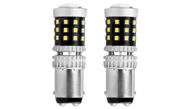 Set becuri stop frana LED Canbus 2016 AMIO , 1157 BAY15D P21/5W alb 12V/24V