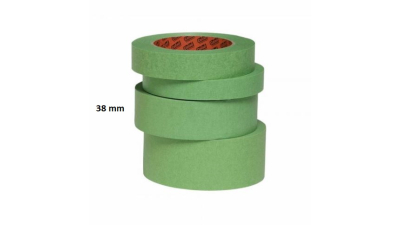 Banda mascare hartie Colad Aqua Dynamic, rezista pana la 130 °C, culoare verde pt vopsele pe baza de apa, lungime 50 metri, latime 38 mm, 6 buc la cutie