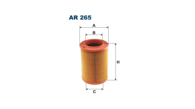 Filtru aer Volkswagen Transporter 4 Box (70a, 70h, 7da, 7dh), 07.90-04.2003, Transporter 4 Bus (70b, 70c, 7db, 7dk, 70j, 70k, 7dc, 7, 09.90-08.2004, Transporter 4 Flatbed / Chassis (70e, 70l, 70m, 7de, 7dl), 07.90-04.2003, FILTRON AR265