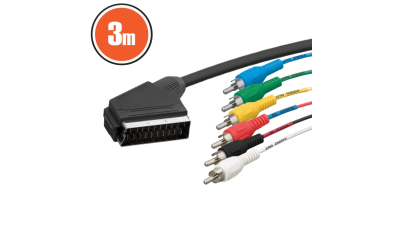 Cablu EURO-SCART / RCA fisa 21 p. SCART - fisa 6 x RCA 3,0 m