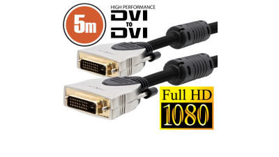 Cablu DVI Dual-link 5m Profesionalcu conectoare placate cu aur