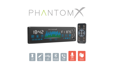 Player auto „PhantomX inch - 1 DIN - 4 x 50 W - versiune gestuala - BT - MP3 - AUX - USB