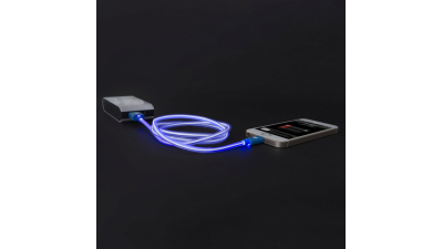 Cablu de date si incarcare luminos pentru iPhone 5, 5S, 5C, 6, 6plus / iPod / iPad USB, Albastru