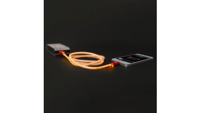 Cablu de date si incarcare luminos pentru iPhone 5, 5S, 5C, 6, 6plus / iPod / iPad USB, Portocaliu