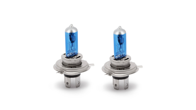 Bec auto cu halogen pentru far Carguard, H4 12V 60/55W P43t-38, + 50% intensitate, alb xenon , Set 2 bucati