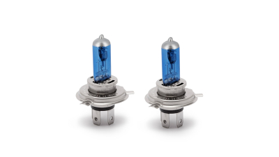 Bec auto cu halogen pentru far Carguard, H4 12V 100/90W P43t-38, + 100% intensitate, alb xenon , Set 2 bucati