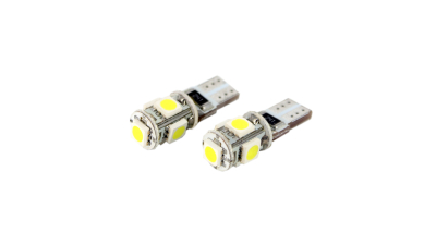 Bec auto led 5 SMD Can Bus Carguard 12V T10 W2.1x9.5d 3W , led pozitie 2 buc.