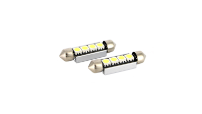 Bec auto LED SMD Can Bus Carguard cu 4 leduri 12V SV8,5 3W , 39 mm, tip sofit , set becuri 2 buc