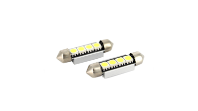 Bec auto LED SMD Can Bus Carguard cu 4 leduri 12V SV8,5 3W , 41 mm, tip sofit , set becuri 2 buc