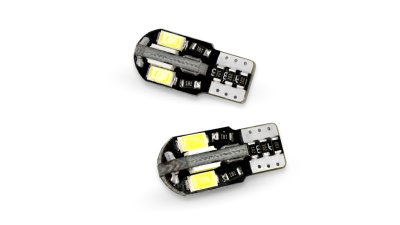 Bec de pozitie tip LED T10 W2.1x9.5 12V 3W , cu 8 Led-uri Canbus, set 2 buc