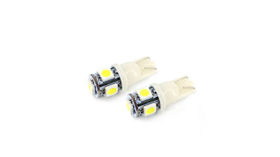 Bec auto led SMD Carguard 12V T10 W2.1x9.5d 1.25W alb , led pozitie 2 buc.