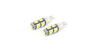 Bec auto led SMD Carguard 12V T10 W2.1x9.5d 2.25W alb , led pozitie 2 buc.