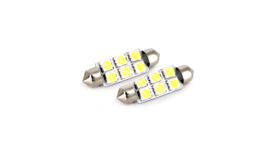 Bec auto LED SMD Carguard cu 2 leduri 12V SV8,5 1.5W , 41 mm, tip sofit , set becuri 2 buc