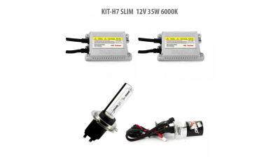 Kit HID xenon Carguard bec H7 slim 12v 35w 6000k, 1 set, H7-KIT-S-6